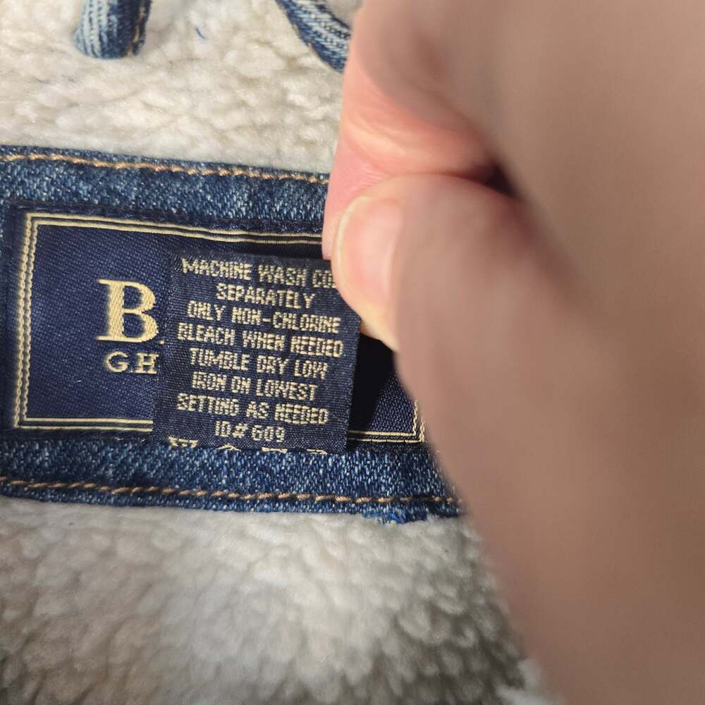 GH Bass Denim Trucker Jacket Men's XL Blue Sherpa Lined Classic Outdoors Vintage - Picture 5 of 10